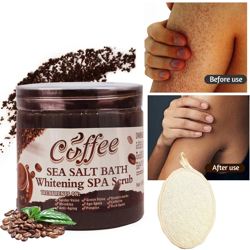Coffee Body Scrub Exfoliating Salt Cream for Cellulite - 350g Scrubs Treatments Tidesmit