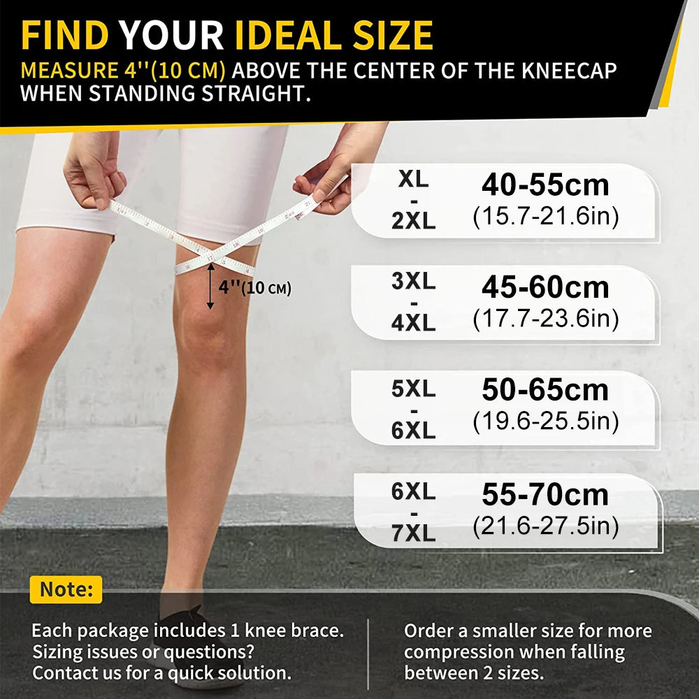 Plus Size Knee Brace 8XL Adjustable Compression Band for Arthritis & Meniscus Tear Support Stable for Men And Women