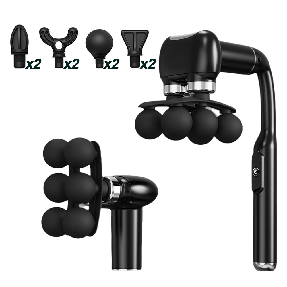 Fascia Massage Gun - 6-Head Deep Tissue Muscle Relief Device Back Massage Instrument Tidesmit