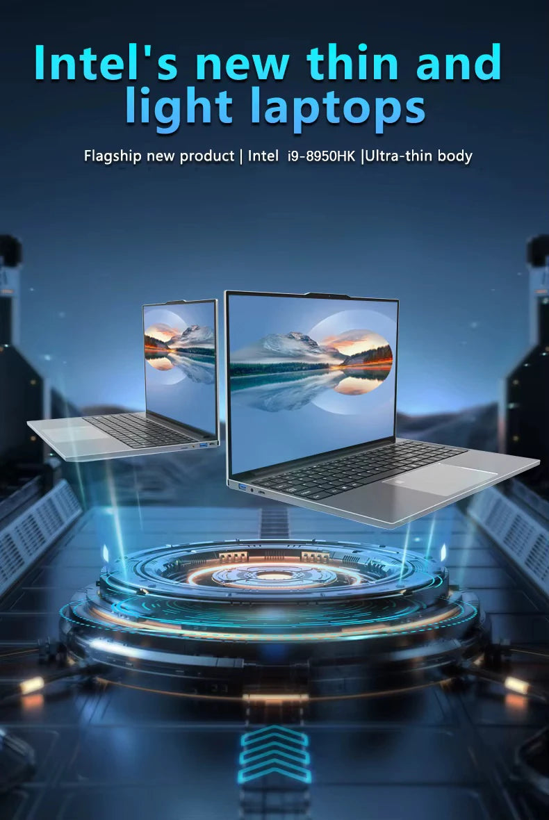 2026 Windows 11 15.6" Ultra Slim Portable Laptop intel Core  i9-9900U 16GB RAM 1TB 2TB SSD Fingerprint Office Gaming Laptop PC