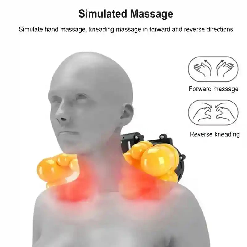 Back Neck Massager with Infrared Heat - Portable Deep Tissue Kneading Relaxation Treatment Tidesmit