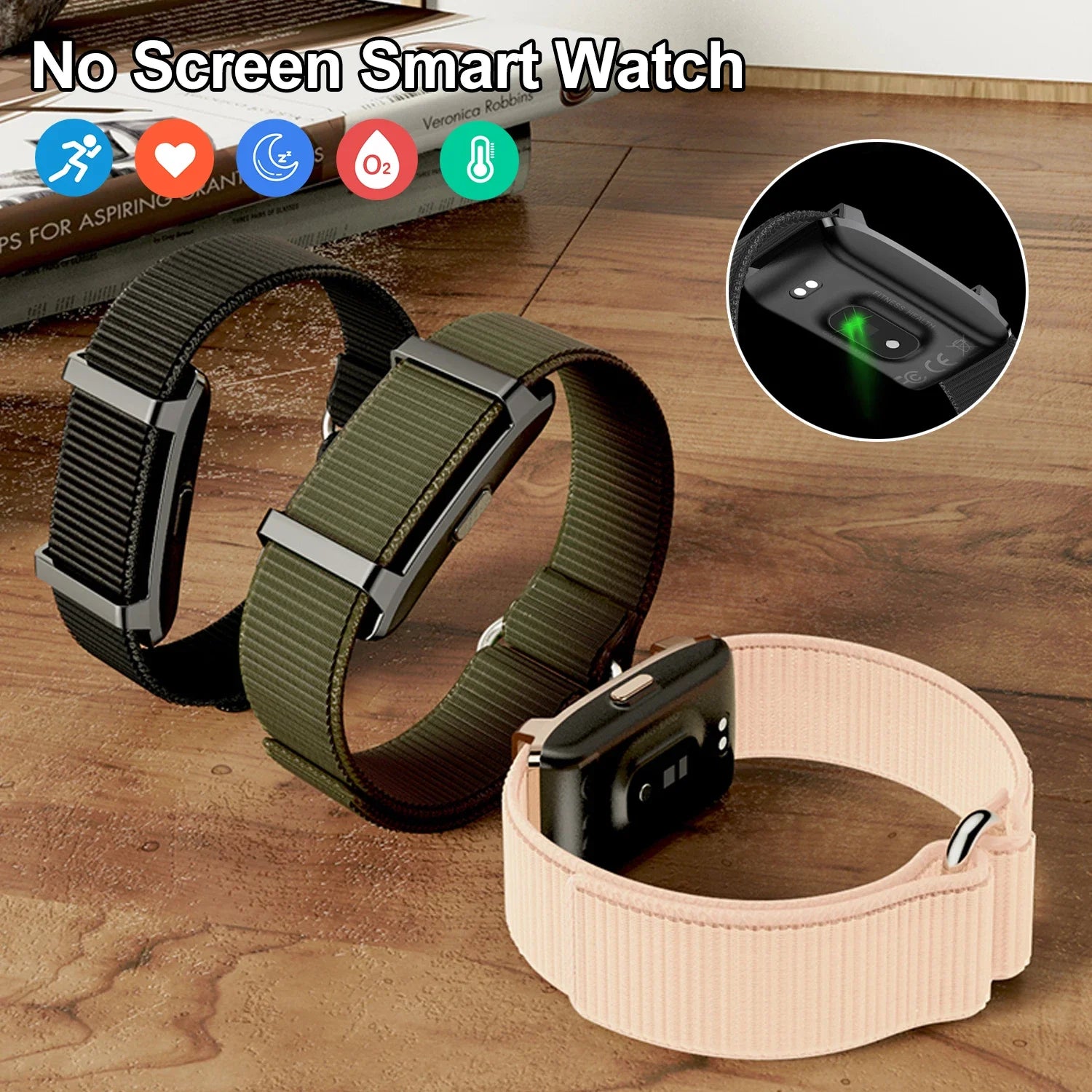 HY Digital No Screen Smart Watch Bracelet Sports Fitness Tracker Health Heart Rate Sleep Monitor Outdoor Smart Wristband