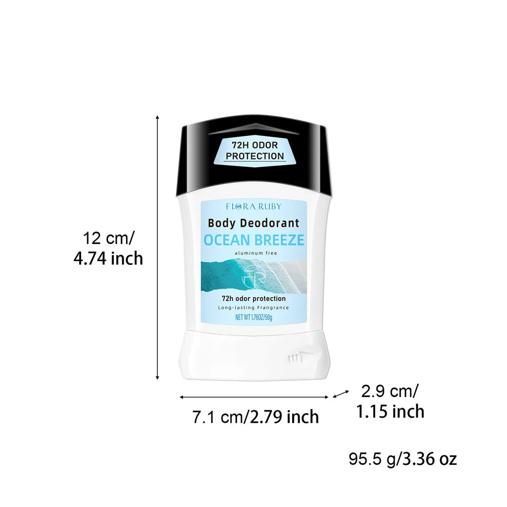 Tidesmit 50g aluminum-free deodorant stick for women with natural flower scent for effective body odor control.