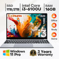 Xiaman 15.6" Intel Core I3 6100U Laptop Computer Windows 11 Pro 16Gb Ram 512Gb 1Tb Ssd Portable Notebook Pc Office Study Laptops