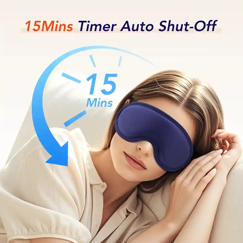 Electric Steam Eye Mask with 3D Vibration Massage - Blue Eye Massage Instrument Tidesmit