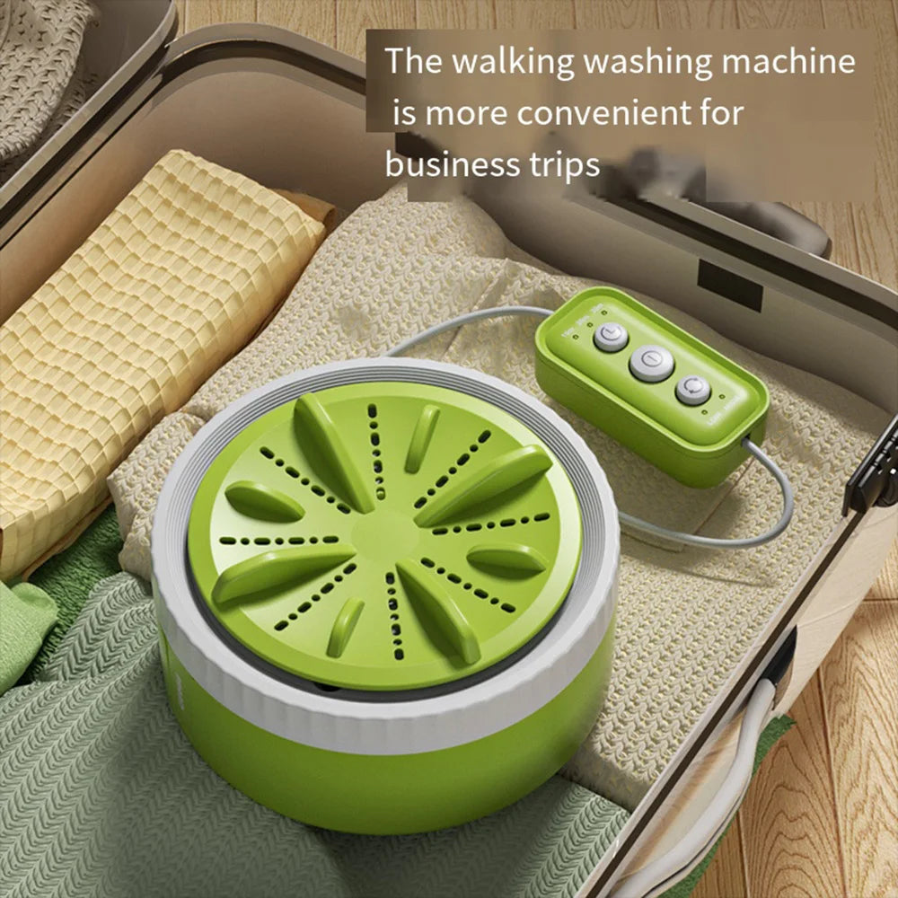 Tidesmit portable ultrasonic mini washing machine and fruit dishwasher showing USB rotating turbo cleaning features