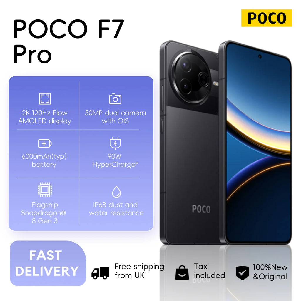 POCO F7 Pro 5G Smartphone 12GB 256GB - High Performance AMOLED AE Tidesmit