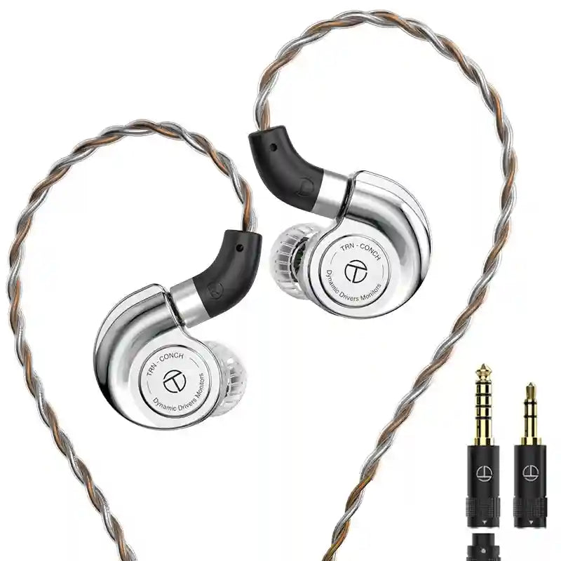 TRN Conch IEMs with DLC Dynamic Driver and Precision Tuning Nozzles 3.5 4.4 no mic Tidesmit
