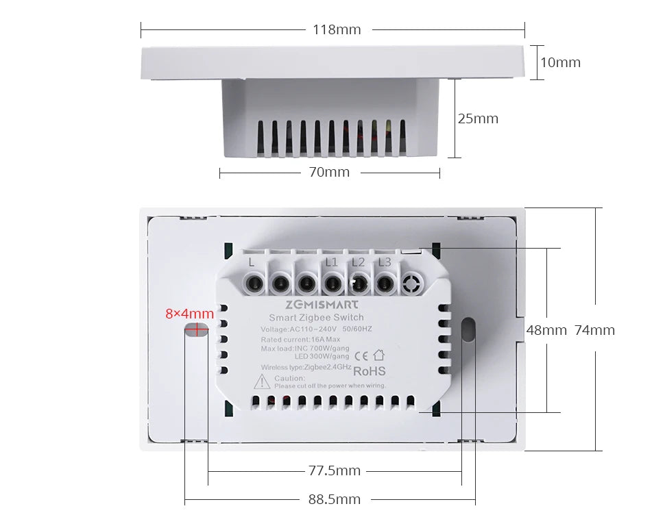Zemismart Zigbee US Wall Light Switch Work with Tuya Samrt life APP No Neutral Interruptor Timer Alexa Google Home Voice Control