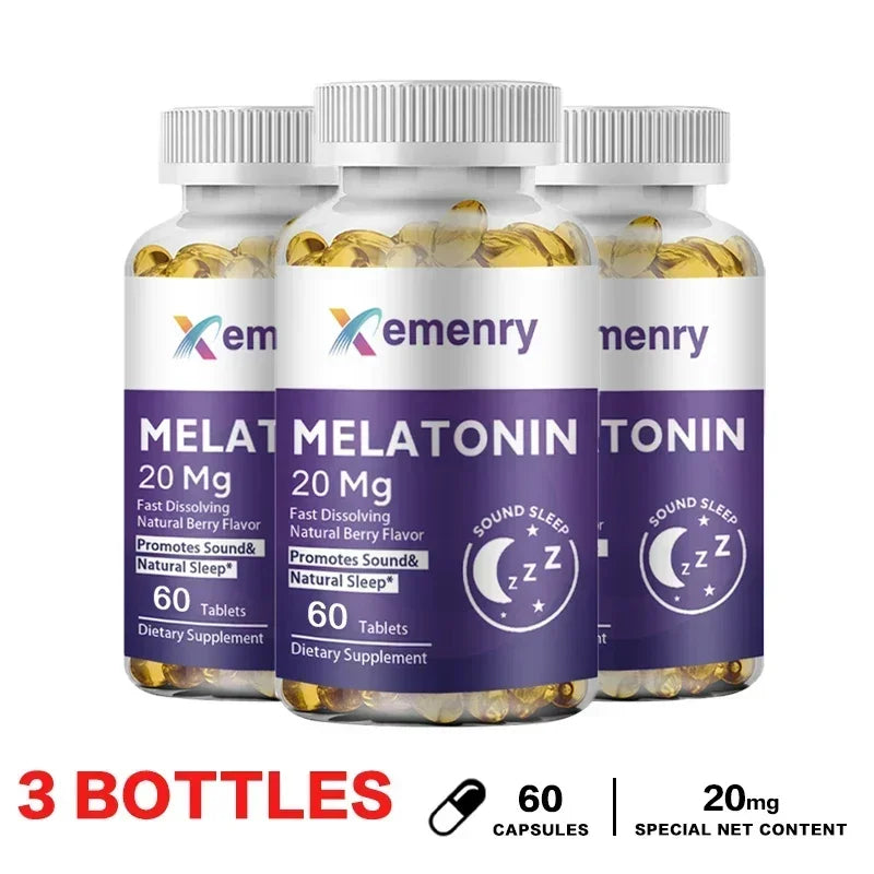 Melatonin Capsules - Sleep Dietary Supplement, to Promote Sleep Quality, Help Deep Sleep