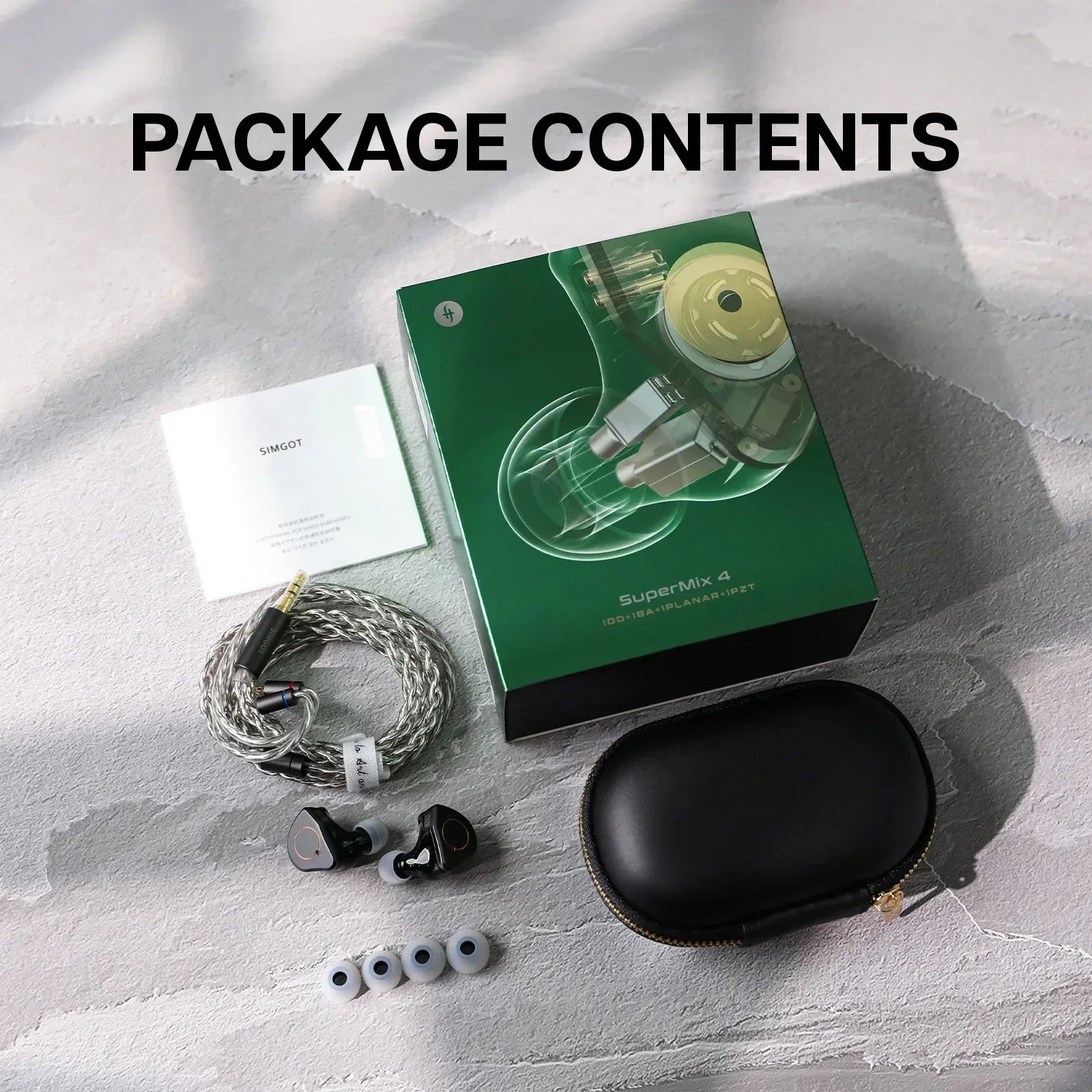 SIMGOT SuperMix 4 Hybrid IEMs: 4-Driver HiFi Wired Earphones | Tidesmit Tidesmit