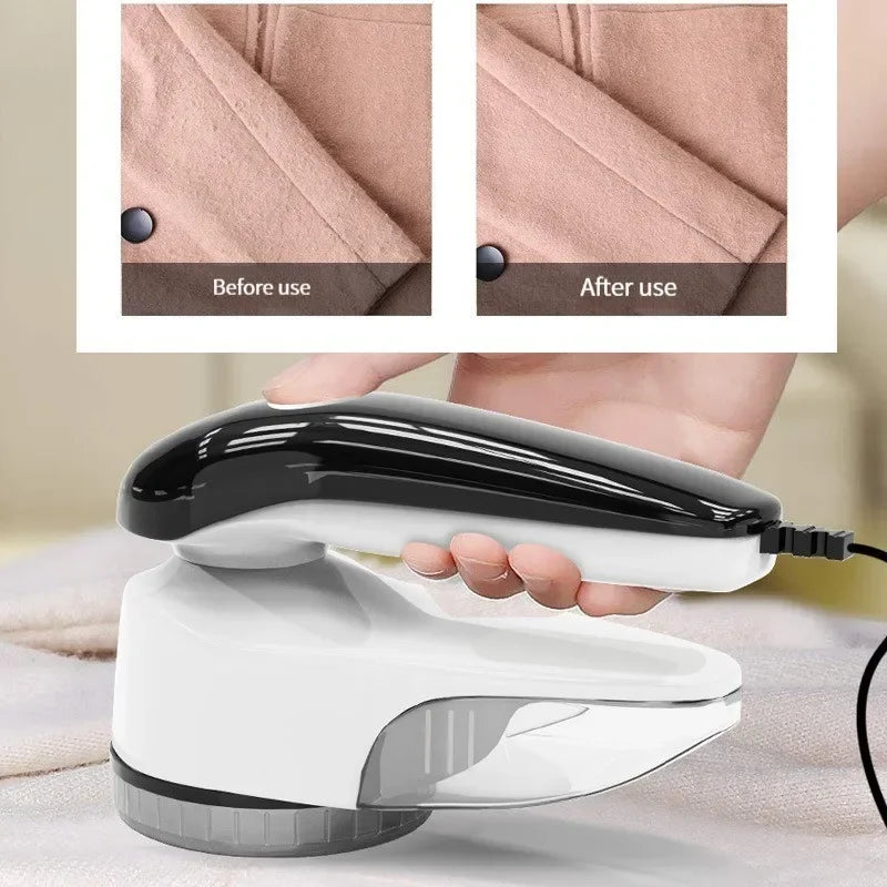 Tidesmit Zai Xiao electric fabric shaver showing replaceable blades and lint bin for professional clothes care