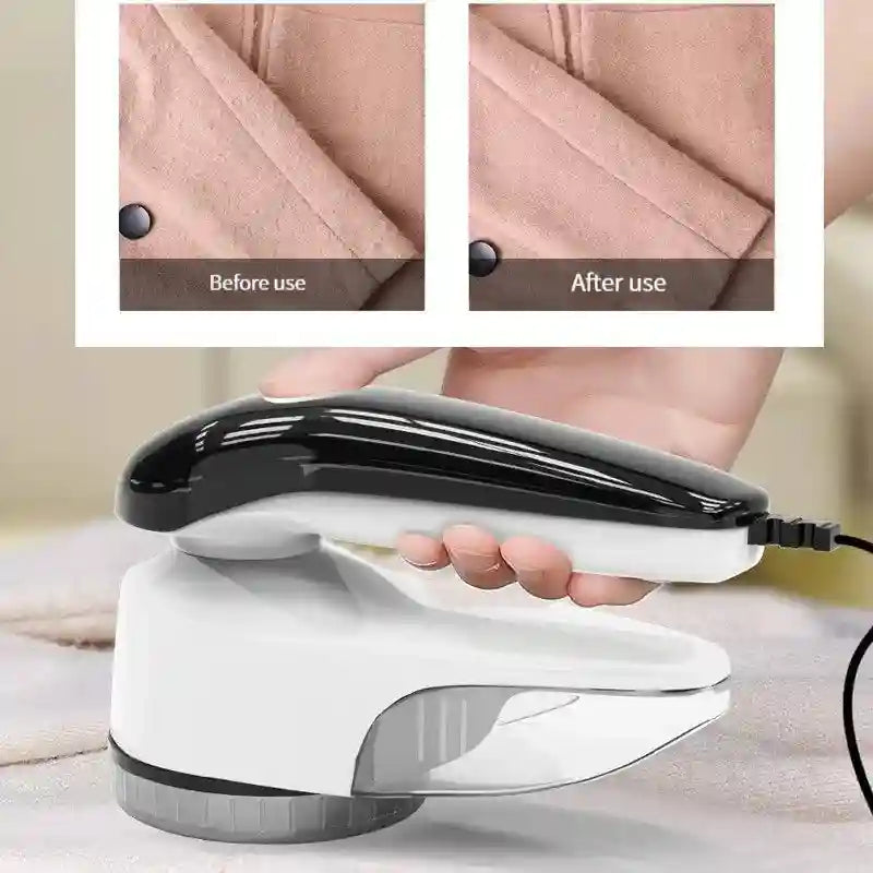 Tidesmit portable electric clothes lint remover showing blade head and debris chamber for sweater fabric care