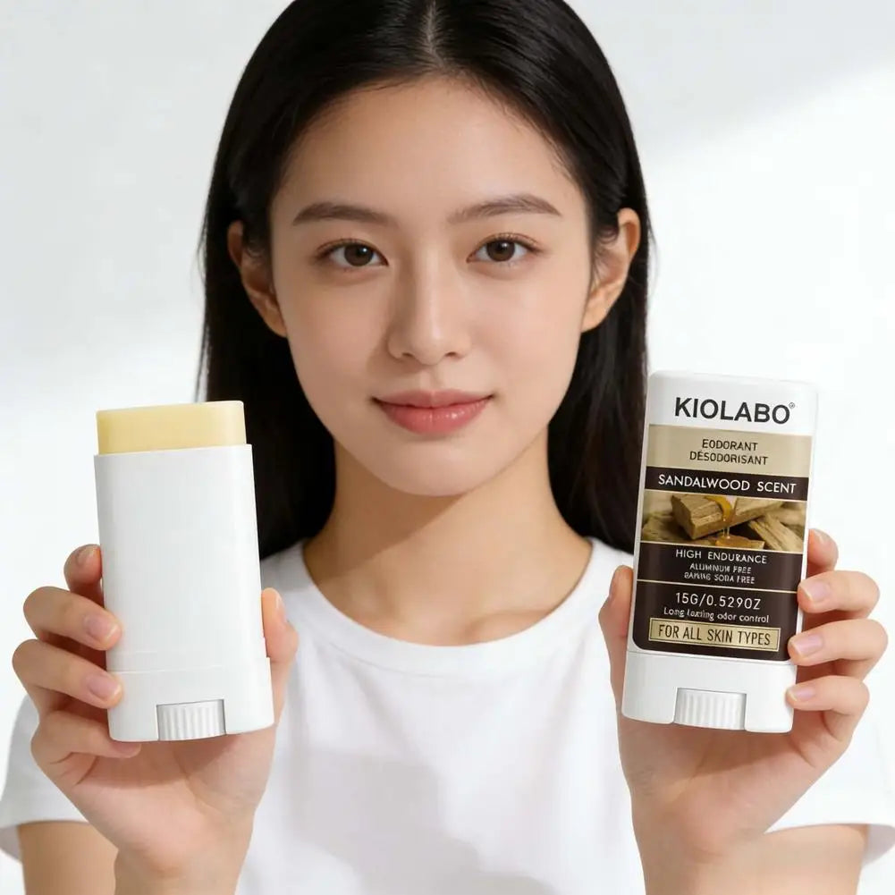 Tidesmit sandalwood solid deodorant stick for long-lasting anti-sweat protection and fresh underarm odor control.