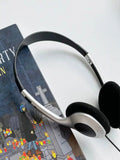 Retro Wired Headphones in Silver - Studio Comfort Over-Ear Design Silver Tidesmit