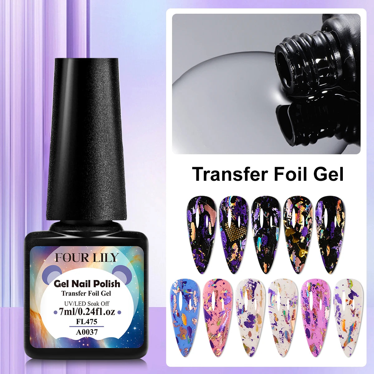 Transfer Foil Nail Gel Polish 7ml - Soak Off UV LED Art Varnish Permanent Makeup Machines Tidesmit