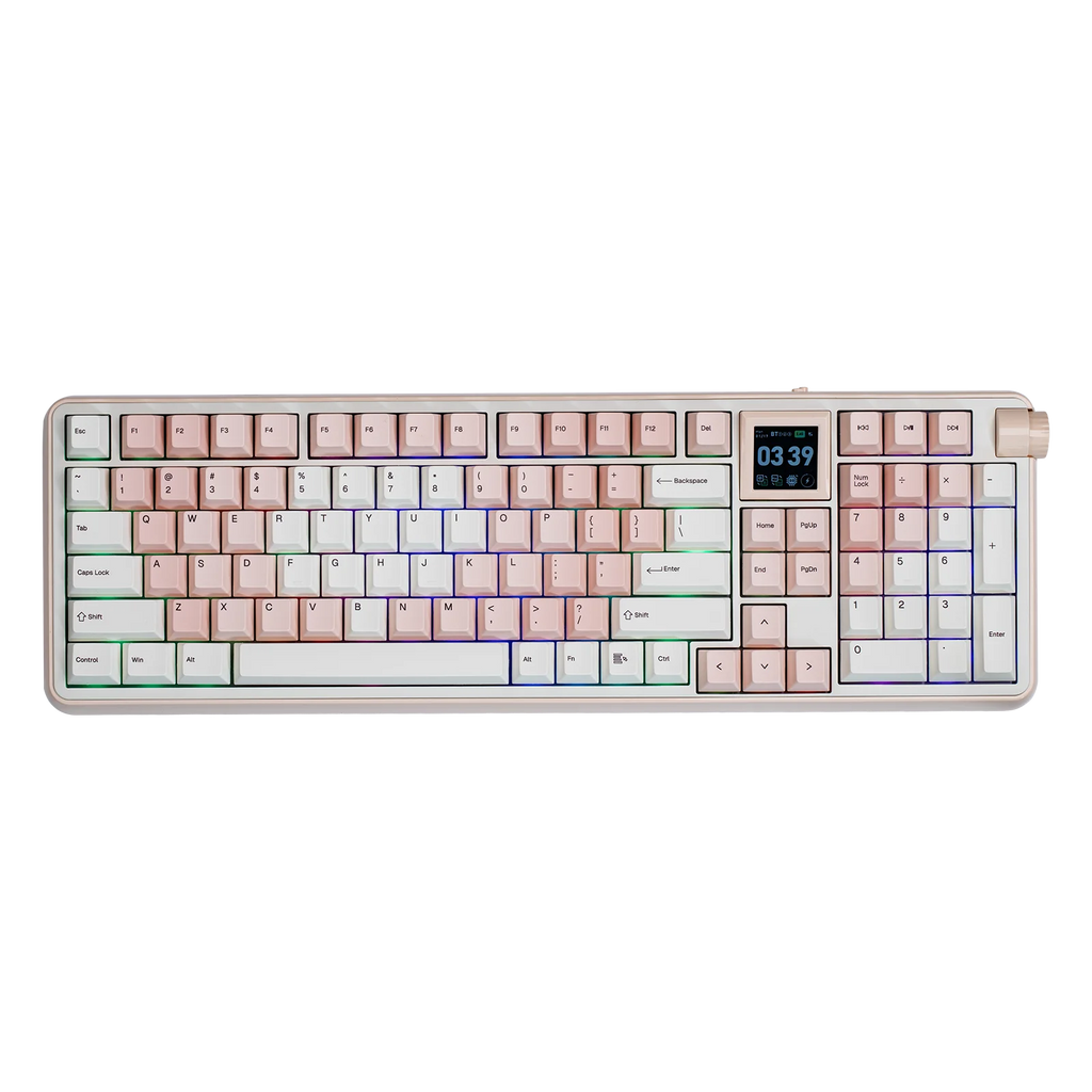 EPOMAKER RT100 PRO Full Sized ANSI US Layout Tri-mode Wireless Mechanical Gaming Keyboard with 5000mAh Battery & RGB Backlight