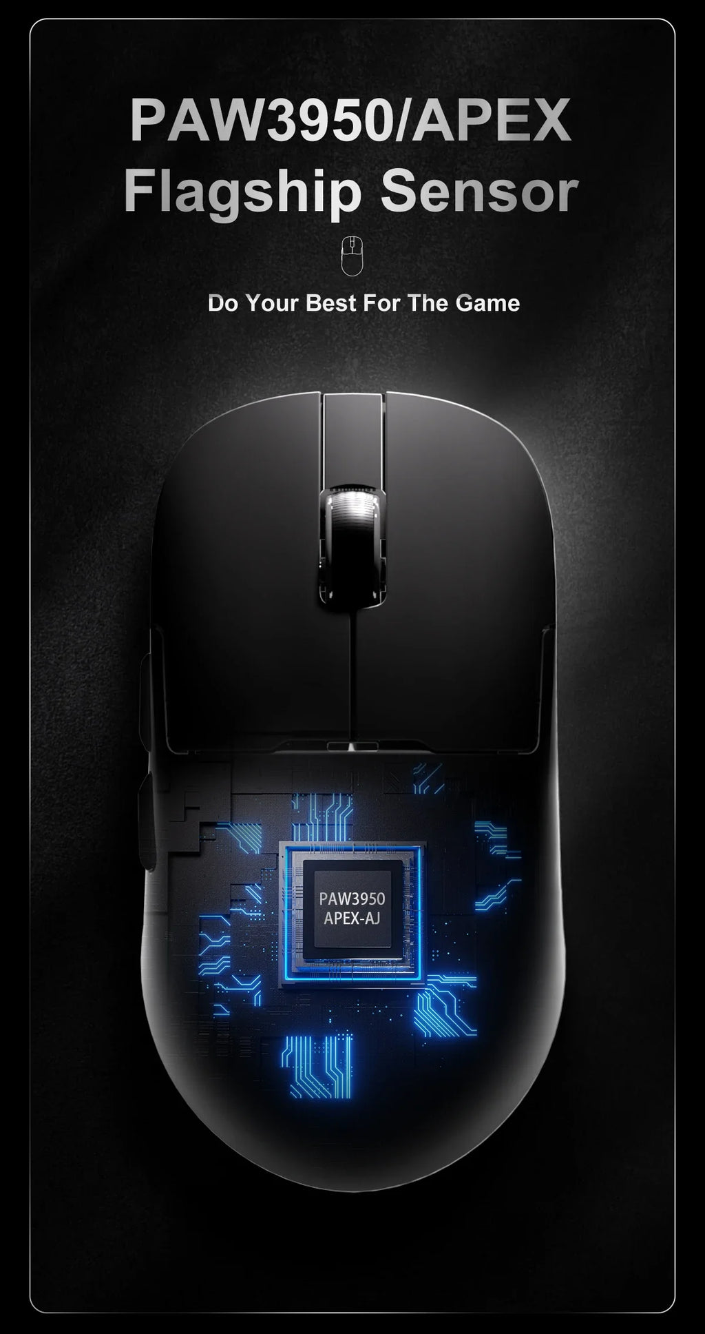 AJAZZ AJ159 APEX Paw3950 Wireless Mouse with RGB Magnetic Charging Base Lightweight Wired Bluetooth Gaming Mouse for PC Laptop
