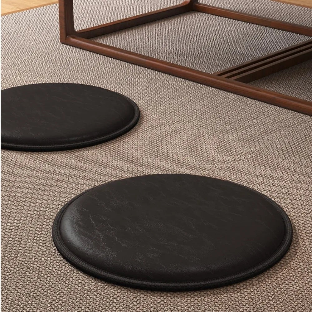 Zafu Thick Leather Cushion Non-Slip Soft Round Sitting Seat Pad Waterproof 35/40cm Dining Chair Pad Meditation