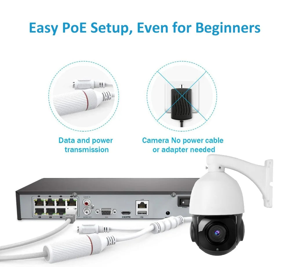 8MP 4K IP Camera Outdoor PTZ 30X Zoom CCTV Varifocal Onvif H.265 Dome POE Audio IMX415 Security Camera Hikvision Protocol