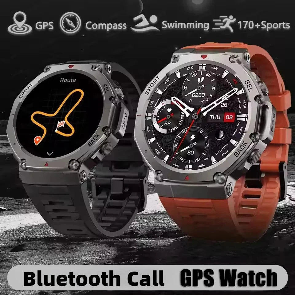 HD Watches Built-in Dual-band GPS Smart Watch Men Smartwatch Compass Altimeter Barometric 5ATM IP69K Waterproof AMOLED