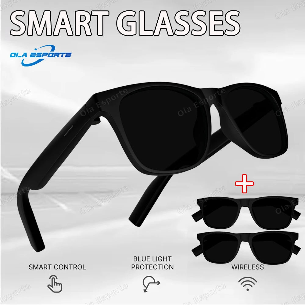 Smart Bluetooth Sunglasses with Spatial Audio and Wireless Connectivity 3Bk-Bk Tidesmit