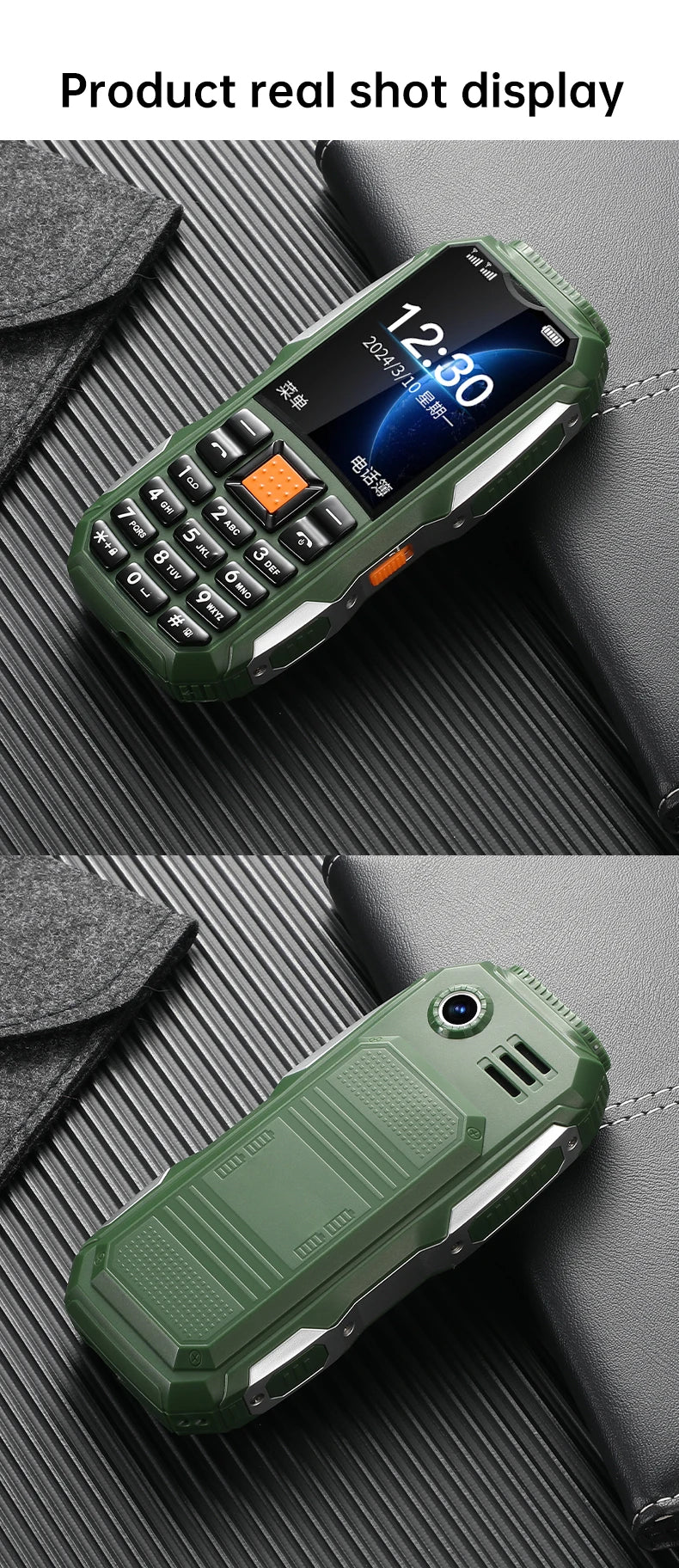 Durable Small Size Mini Rugged Outdoor Mobile Phone Push Button Battery FM Quick Dial Long Standby Two Flashlight Lound Sound