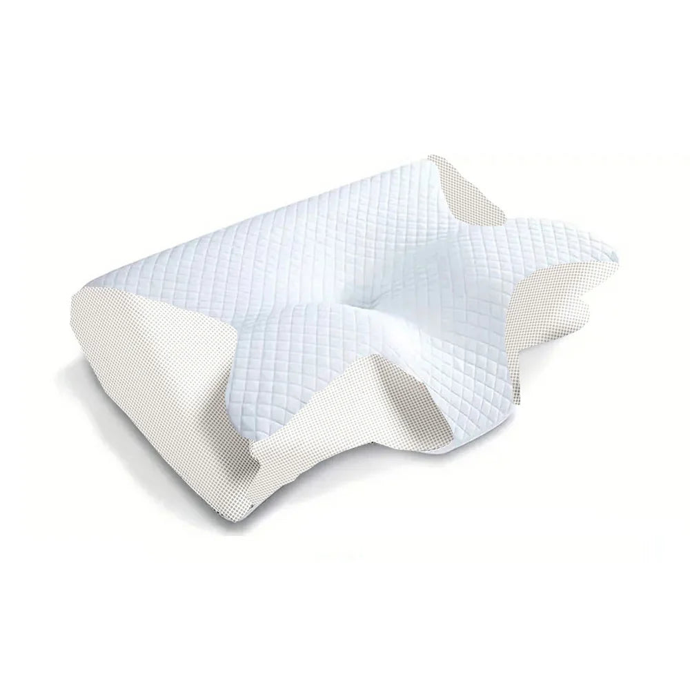 Memory Foam Neck Pillow for Cervical Support - Ergonomic Tidesmit Design Back Massage Instrument White-White Tidesmit