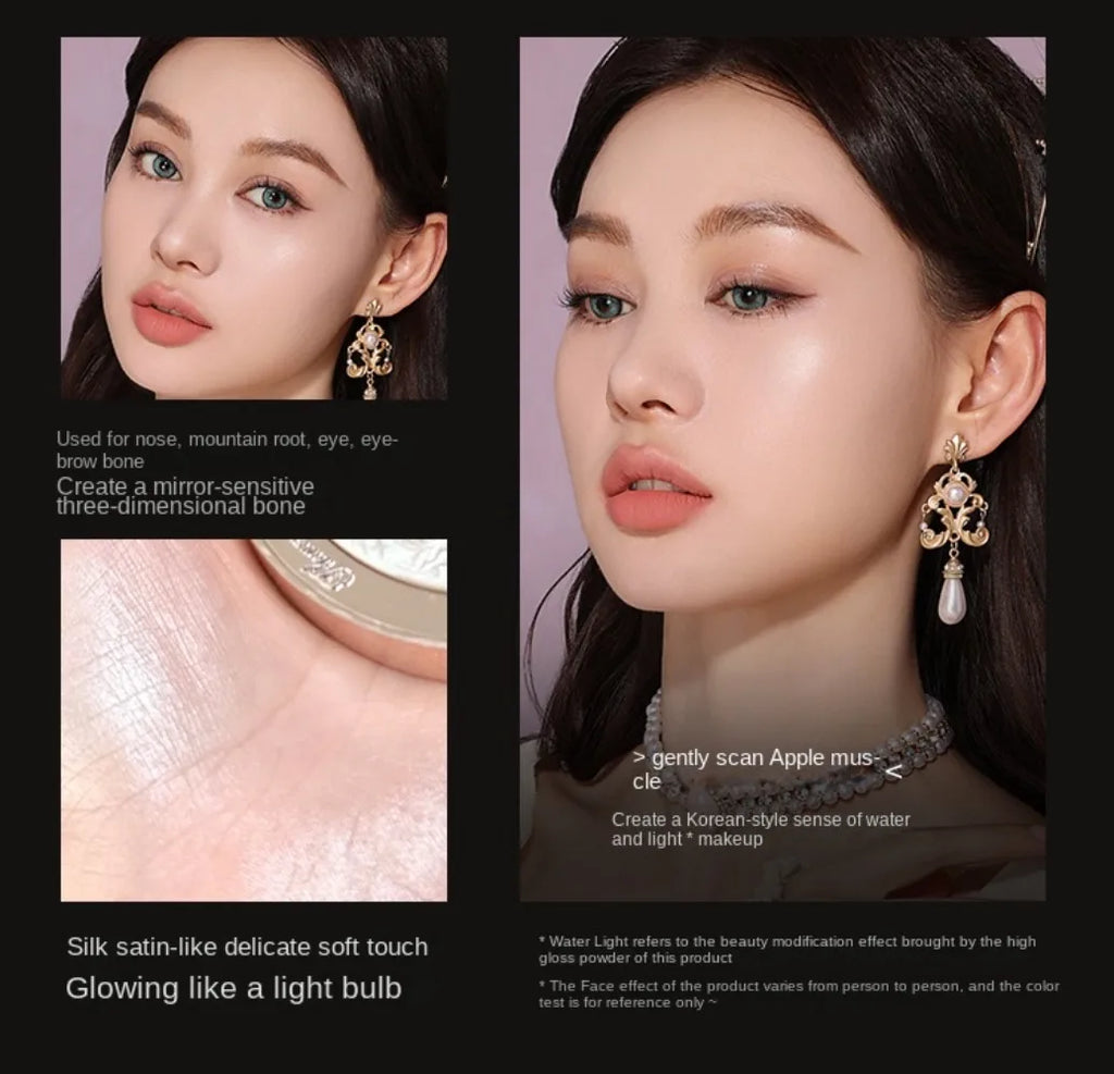 Tidesmit Flower Knows Little Angel relief highlight face powder texture close-up for radiant makeup contouring