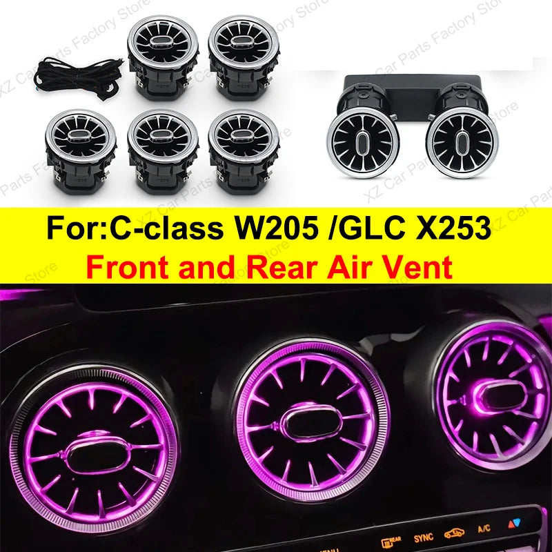 Mercedes Benz W205 X253 64-Color LED Ambient Lighting Kit Front Rear Air Vent Tidesmit