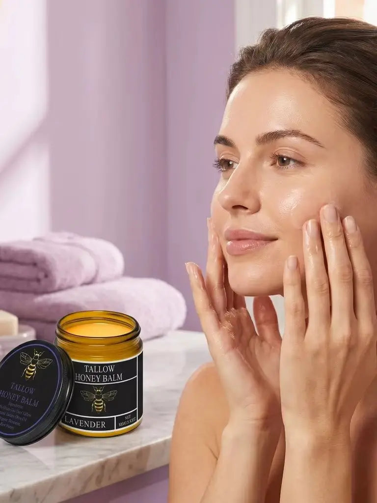 Tallow Honey Balm Grass-Fed Beef Tallow Raw Honey Moisturizing Skin Balm 3 Scents Citrus Lavender Unscented Face Body Care