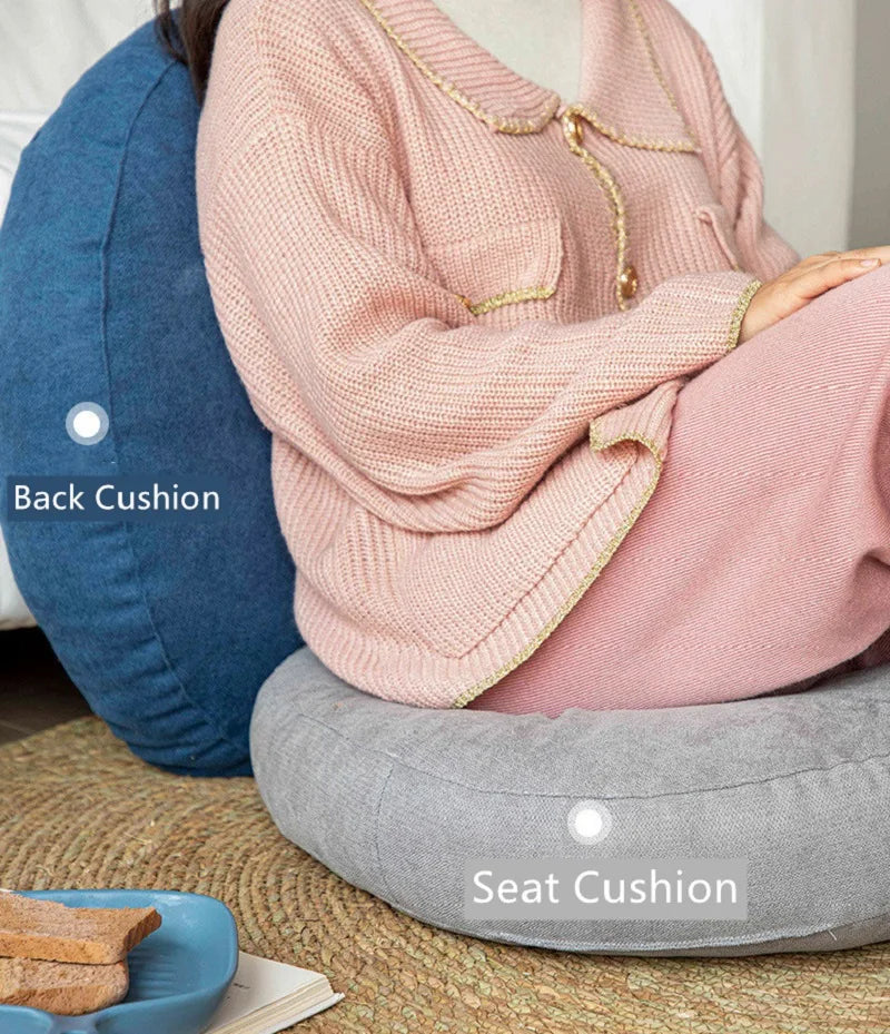 Inyahome Large Floor Cushions Round Seating Pillow for Adults Kids Tufted Thick Meditation Cushion for Yoga Living Room Tatami