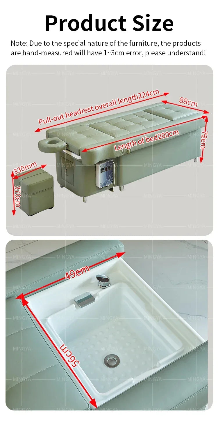 Electric Shampoo Massage Bed - Professional Salon Recliner with Heat Massage Chairs Tidesmit