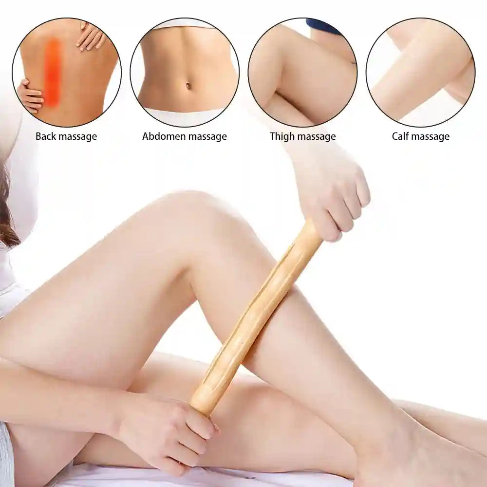 Wooden Gua Sha Massage Roller - Beech Wood Back Muscle Relief Tool Massage Roller Tidesmit