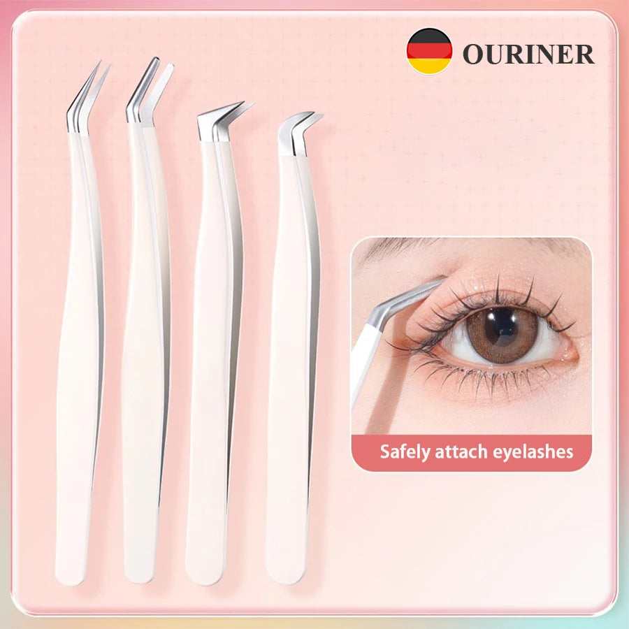 Eyelash Tweezers Precision Tool - Stainless Steel Crafting Tidesmit False Eyelashes Tidesmit