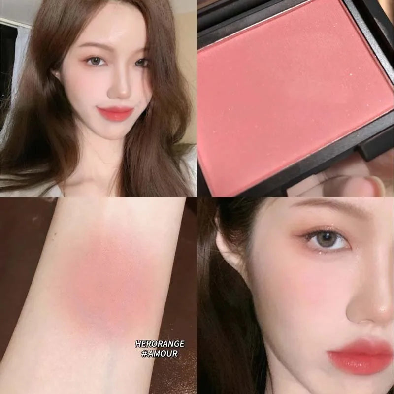 Tidesmit monochrome matte blusher palette shade swatch showing soft silky texture and low saturation nude pigment