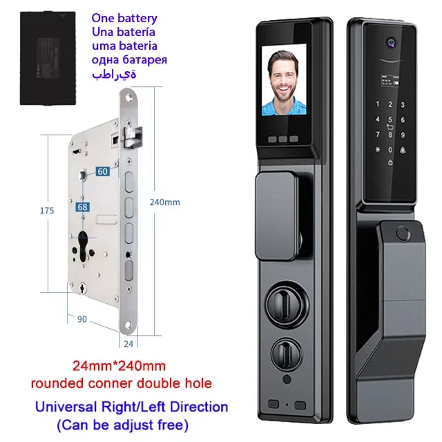 Waterproof Outdoor Smart  Lock Wifi Alexa Tuya APP Aluminium Alloy Material Fingerprint Password Smart Door Lock With Camera