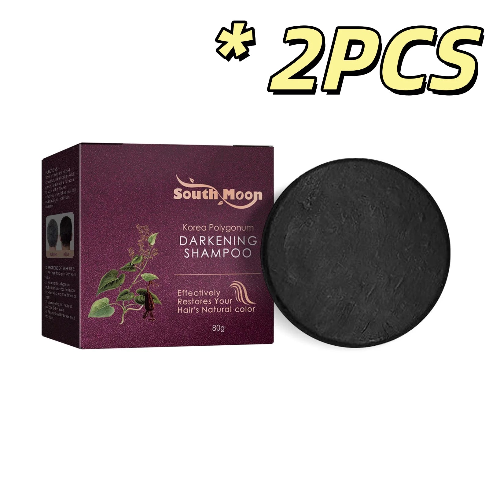 Polygonum Multiflorum Shampoo Soap Deep Clean Oil Control Nourish Scalp Soothe Hair Root Natural Care Refreshing Scent Hair Soap