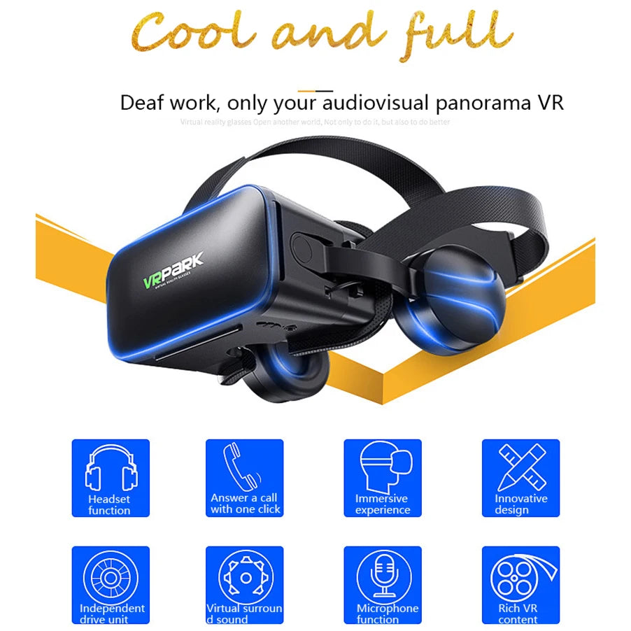 VR Headset for Smartphones - Lightweight Immersive Smart Glasses with Controller Tidesmit