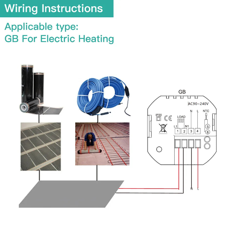 Moes WiFi Smart Thermostat Temperature Controller for Water/Electric floor Heating Gas Boiler Control with Alexa Google Home