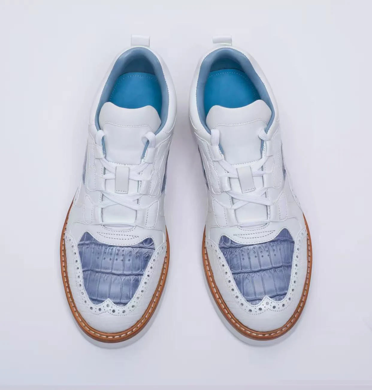 sanyeshechiping new men sports shoes male crocodile shoes white blue teo color men shoes fashion leisure running shoes
