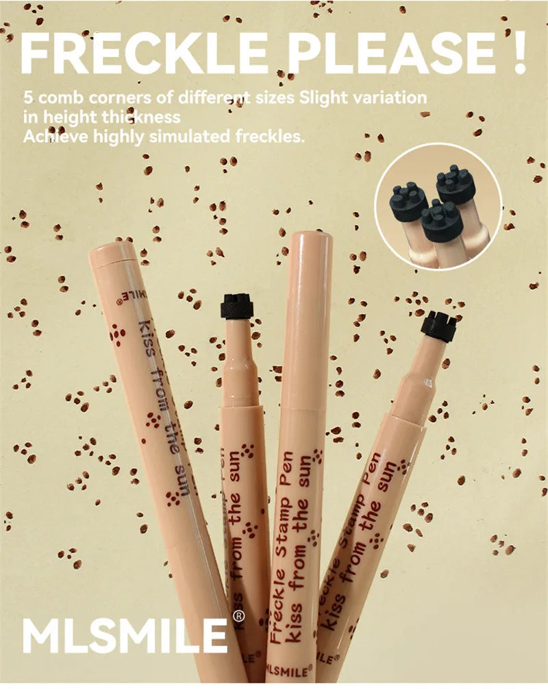 Tidesmit waterproof fake freckles pen for natural dotted makeup look on all skin tones close-up texture detail
