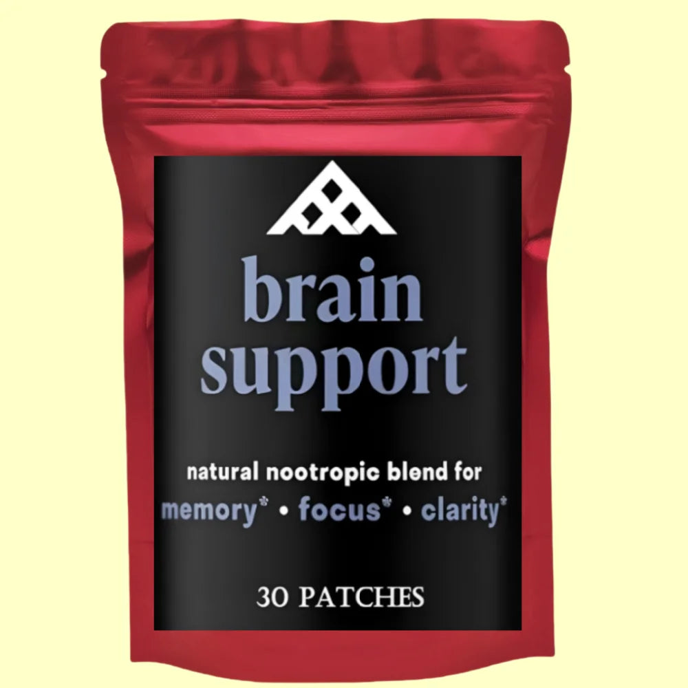 Brain Support Transdermal Patches Concentrated Ashwagandha Root, Ginkgo Biloba Monnieri Emory and Focus Support 30 Patches