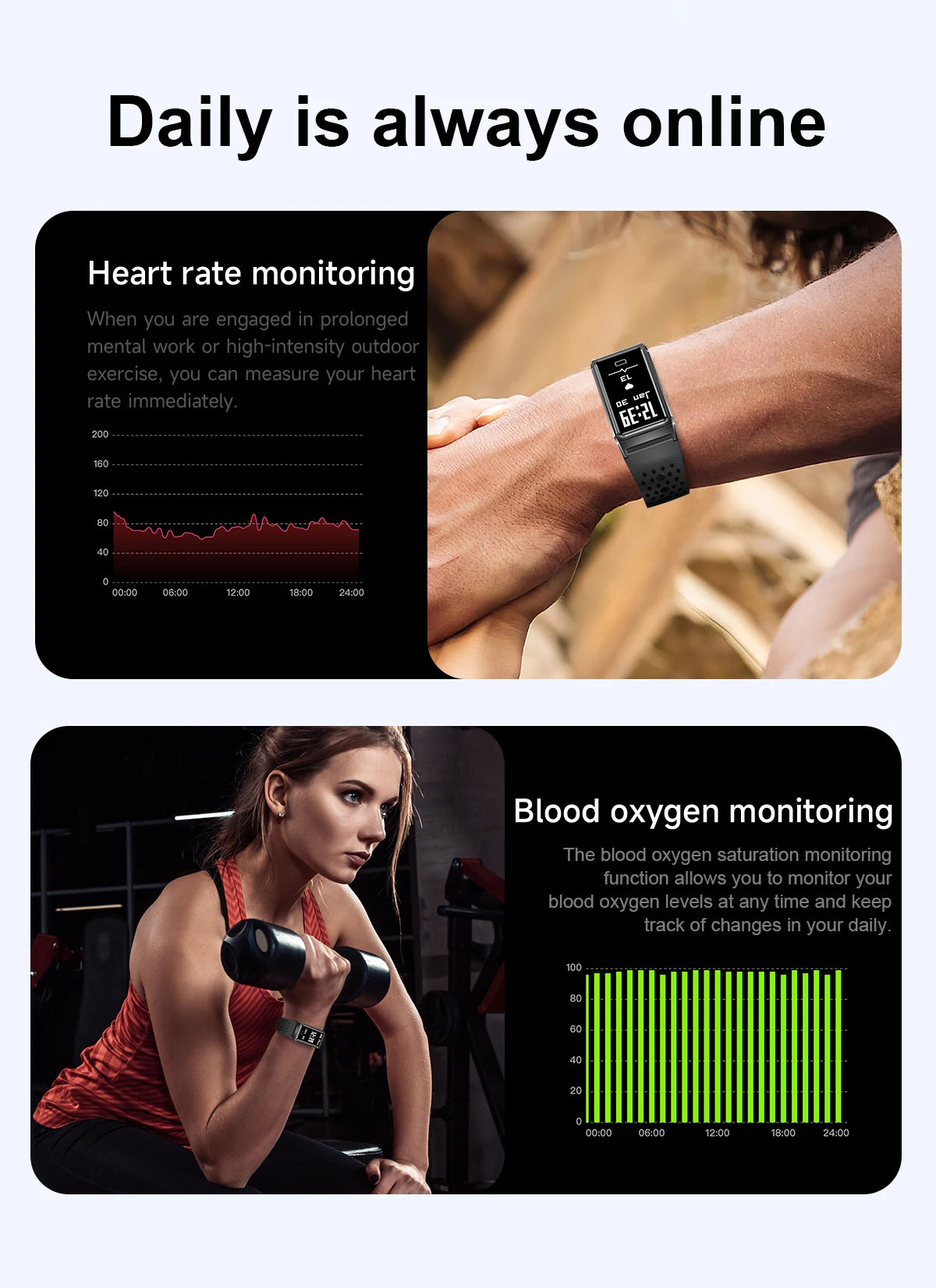 LIGE Women Smart Bracelet Heart Rate Sleep Monitor Health Band Waterproof Sports Fitness Tracker Men Smartwatch For Android iOS
