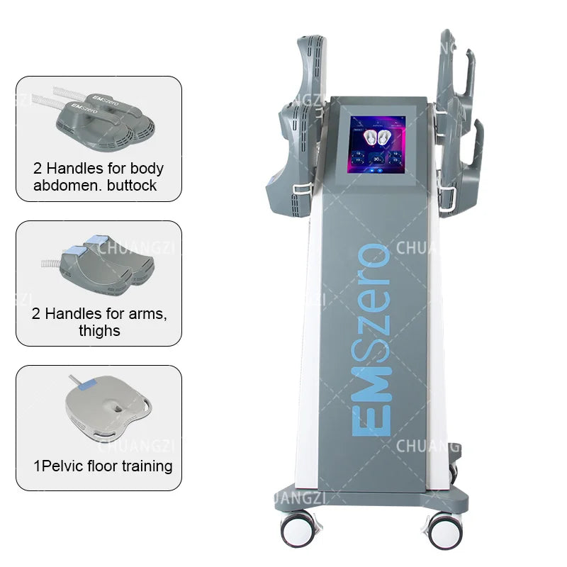 Electromagnetic Muscle Stimulator 6500W - Advanced Body Sculpting Tool Relaxation Treatment 5 handles RF Tidesmit