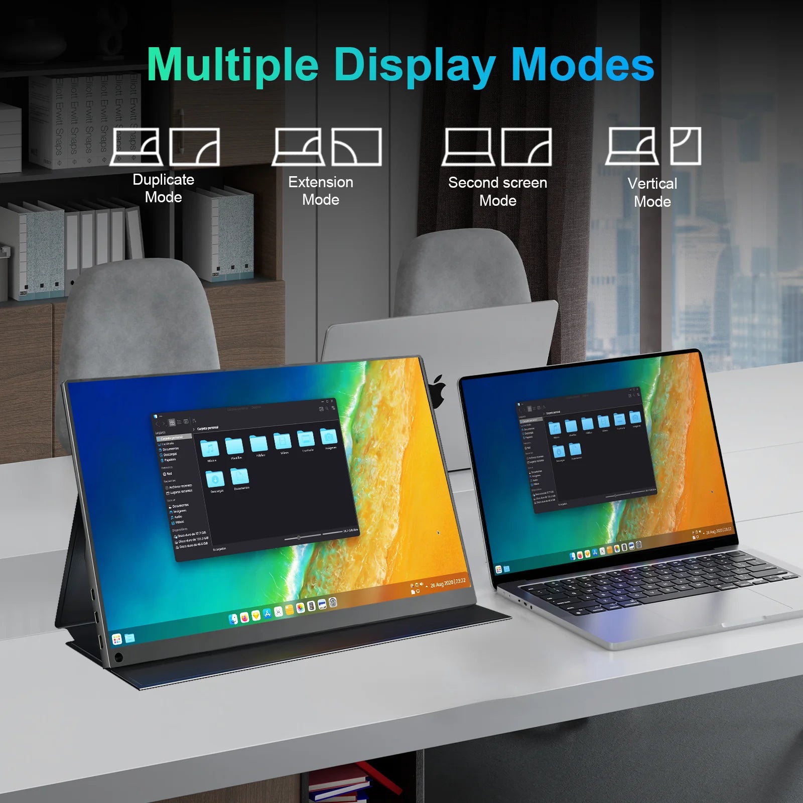 14 Inch 1200P FHD IPS Touch Portable Monitor 10-Point Capacitive Touch 75x75 VESA Low Blue Light Type‑C Mini HDMI Compatible PS5