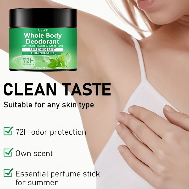 Tidesmit GSWP Mint Deodorant Balm for underarms, feet, and whole body odor protection, 50g and 100g sizes.