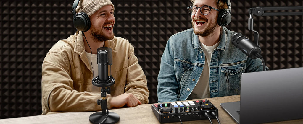 Podcast Audio Interface Mixer Tidesmit AME2 | Dual XLR Studio Console Tidesmit