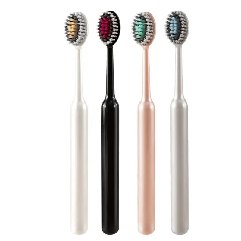 Soft Bristle Toothbrush 4 Pcs Convex Mountain Head, Deep Cleaning Adult Daily Oral Care, Home Toothbrush Set for Sensitive Gums