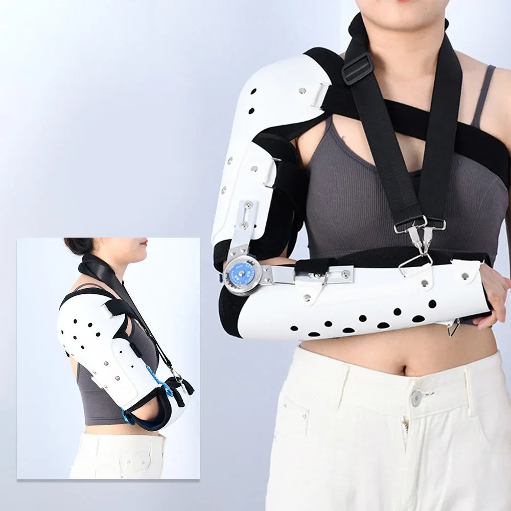 Hinged Elbow Arm Forearm Shoulder Brace Support Splint Orthosis Band Fixation Sling Immobilizer Strap Sleeve Arm Protector Guard